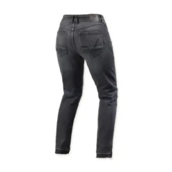 Jeans Donna Revit Moto 2 Ladies SF Nero Scuro Slavato L30 Accorciato
