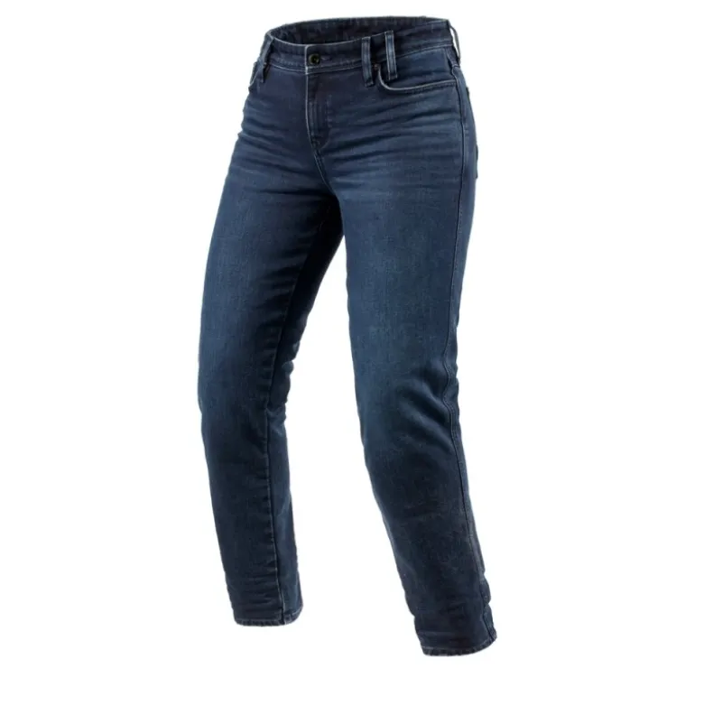 Jeans Donna Revit Violet Ladies BF Blu Scuro Nero Slavato L30 Accorciato