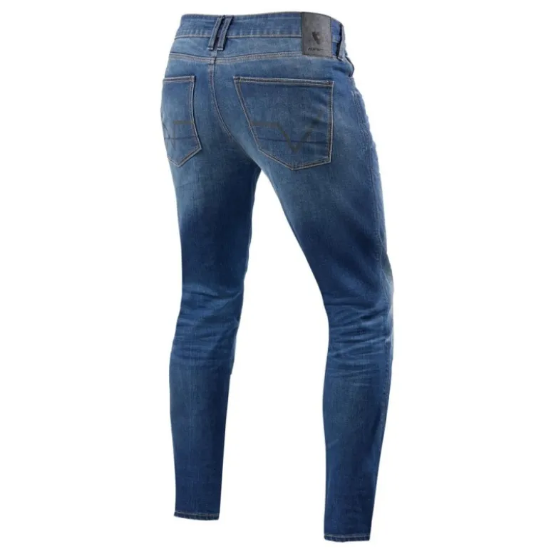 Jeans Uomo Revit Carlin Sk Blu Medio Slavato L34 Standard