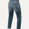 Jeans Uomo Revit Keegan Tapered Blu Medio Vintage Accorciato L32