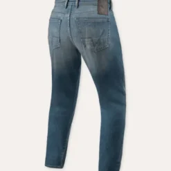 Jeans Uomo Revit Keegan Tapered Blu Medio Vintage Accorciato L32