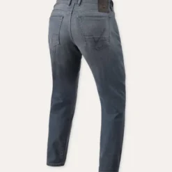 Jeans Uomo Revit Keegan Tapered Grigio Medio Slavato Accorciato L32