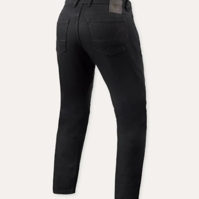 Jeans Uomo Revit Keegan Tapered Nero Extra Accorciato L30