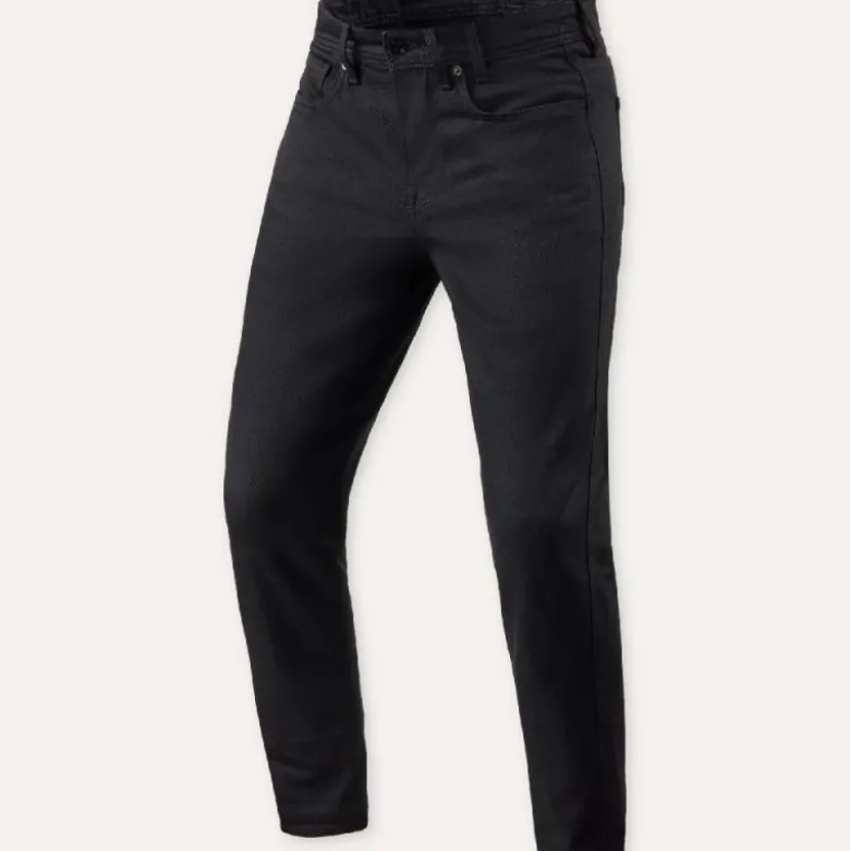 Jeans Uomo Revit Keegan Tapered Nero Extra Accorciato L30