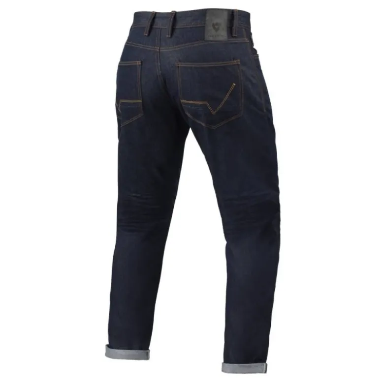 Jeans Uomo Revit Lewis Selvedge Blu Scuro L30 Extra Accorciato