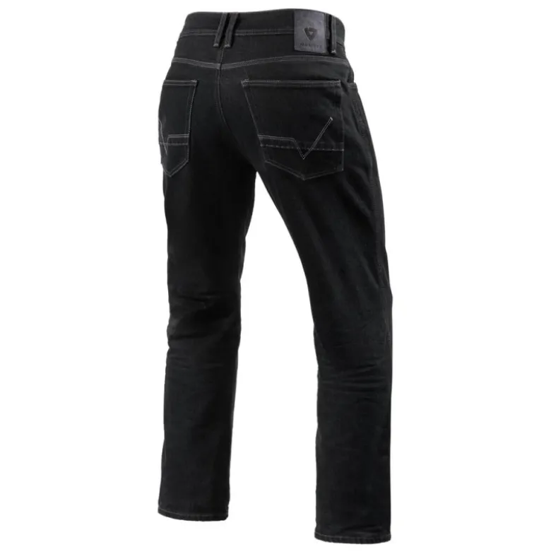 Jeans Uomo Revit Lombard 3 Rf Grigio Scuro Slavato L32 Accorciato