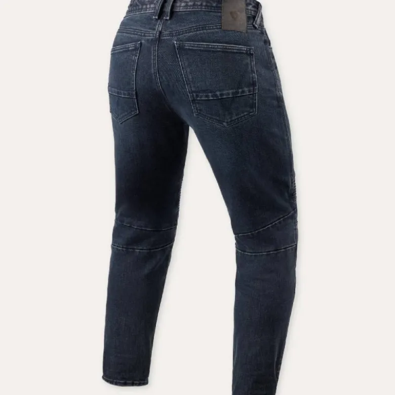 Jeans Uomo Revit Moto 2 Tf Blu Scuro Nero Effetto Usato L32 Accorciato