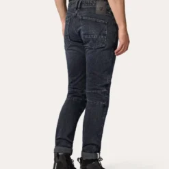 Jeans Uomo Revit Moto 2 Tf Blu Scuro Nero Effetto Usato L32 Accorciato