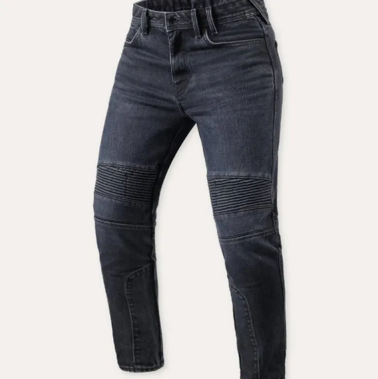 Jeans Uomo Revit Moto 2 Tf Blu Scuro Nero Effetto Usato L34 Standard