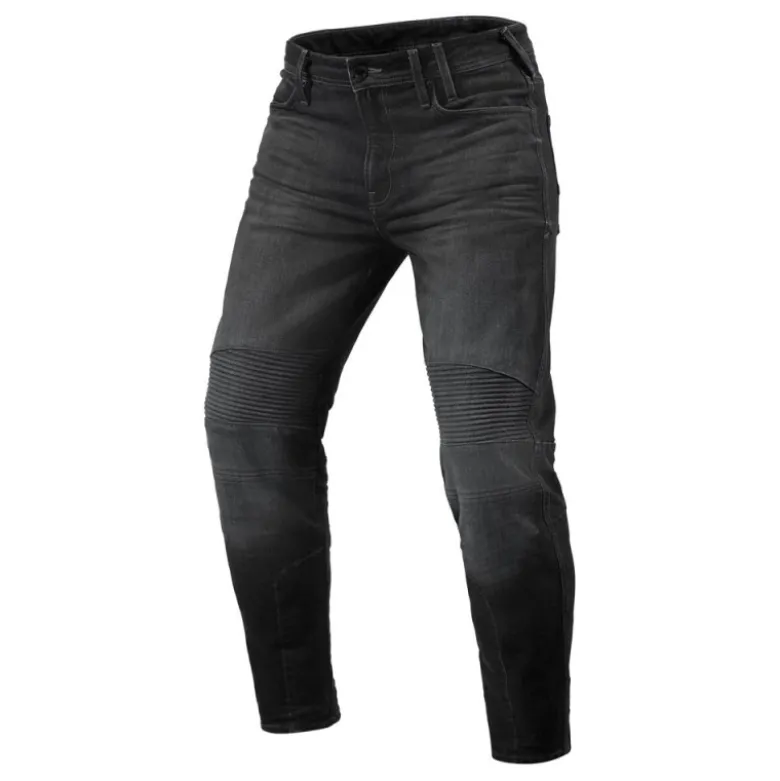 Jeans Uomo Revit Moto 2 Tf Grigio Scuro Slavato L34 Standard