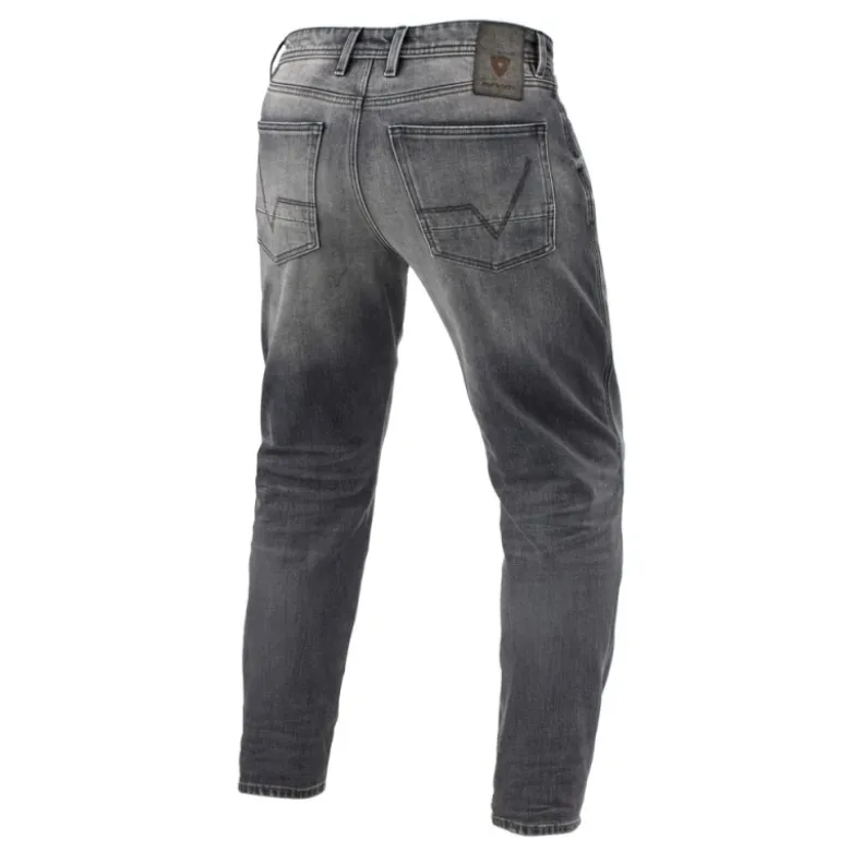 Jeans Uomo Revit Ortes TF Grigio Medio Slavato L32 Accorciato