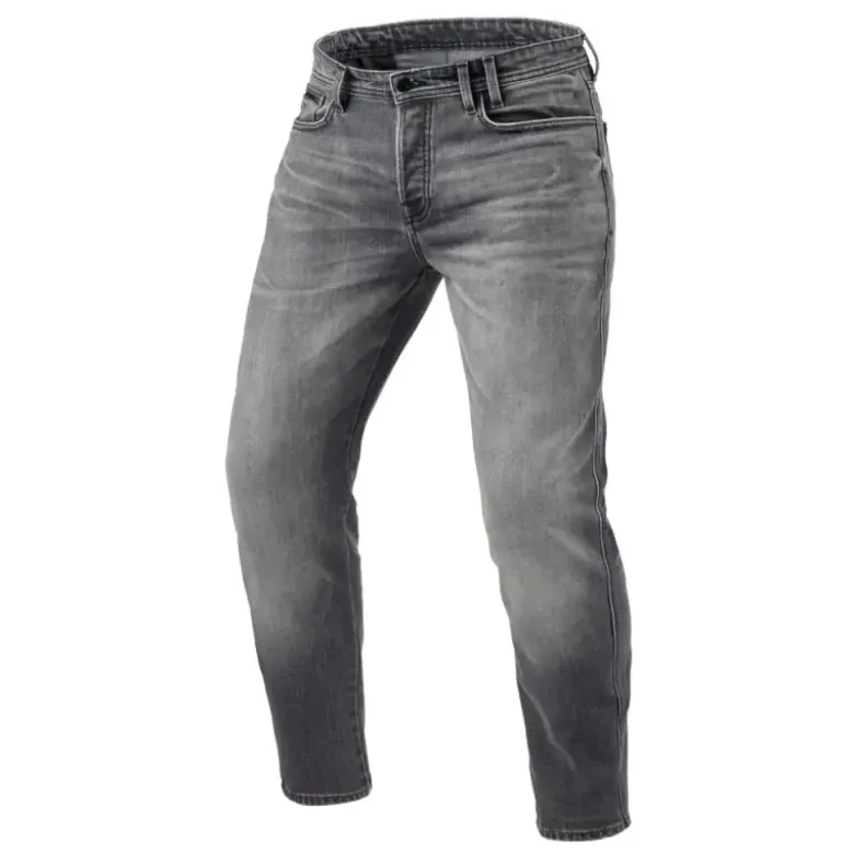 Jeans Uomo Revit Ortes TF Grigio Medio Slavato L32 Accorciato