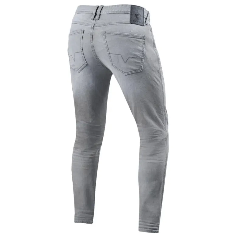 Jeans Uomo Revit Piston 2 Sk Grigio Chiaro Slavato L32 Accorciato