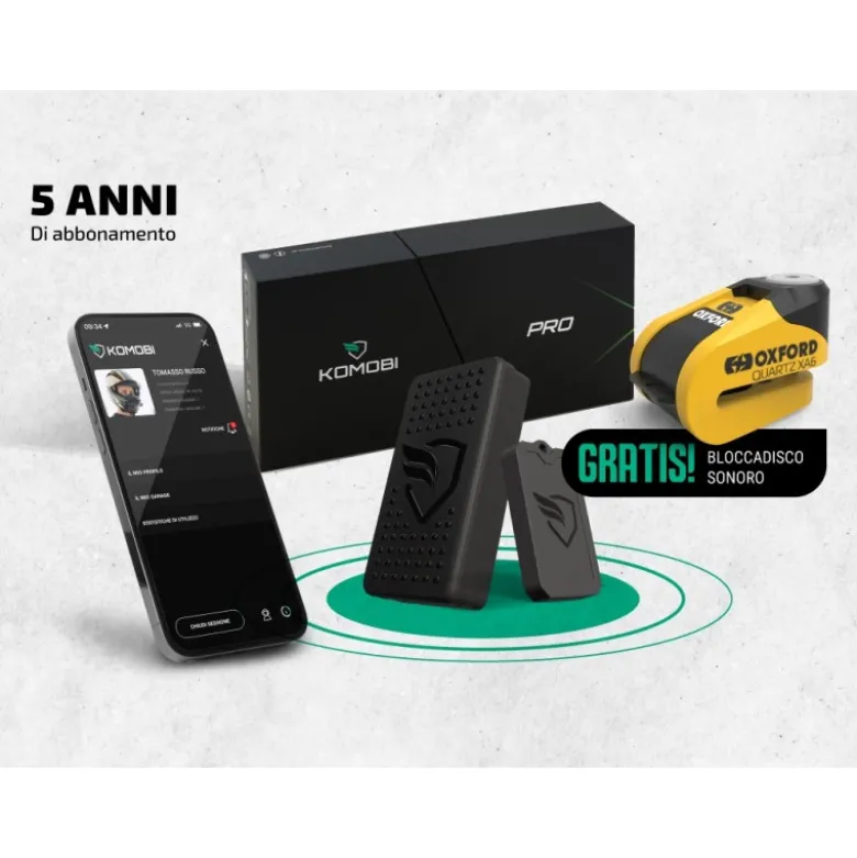 Localizzatore GPS Moto con Allarme Antifurto Komobi Pro Plus - Abbonamento 5 Anni Incluso