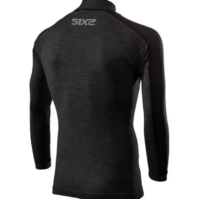 Maglia Lupetto Intima Tecnica Antivento Merino Unisex Sixs TS4-MERINOS Wool Black