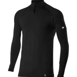 Maglia Tecnica Termica Lupetto Con Zip Sixs TS13-MERINOS Wool Black