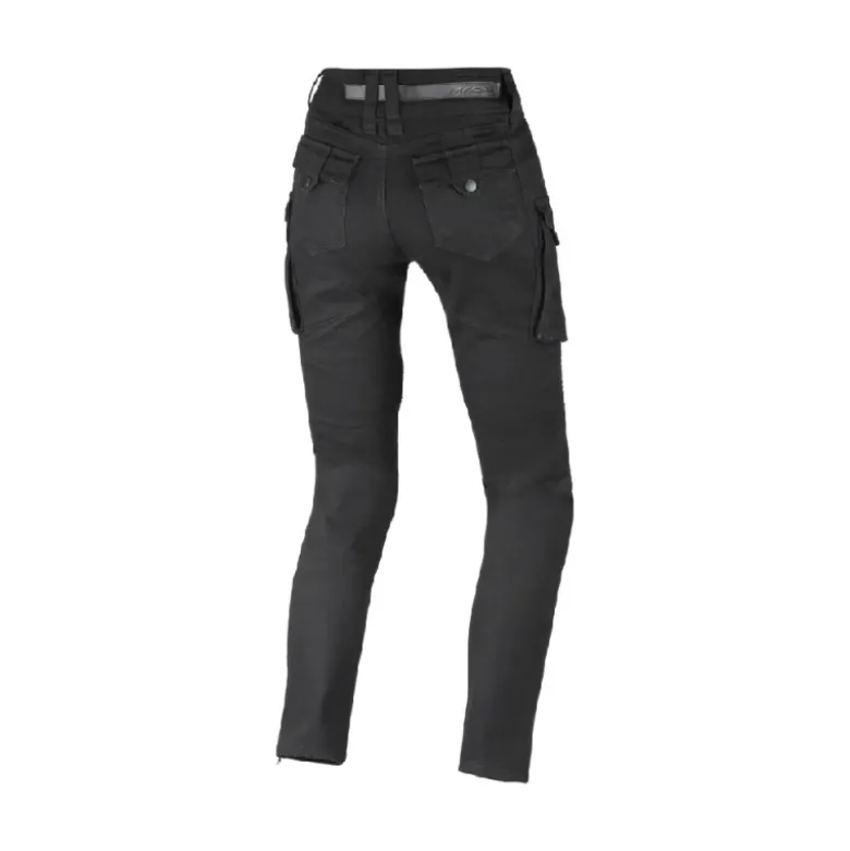 Pantaloni Donna In Tessuto e Jeans Macna Duplan Easy Fit Nero Accorciato