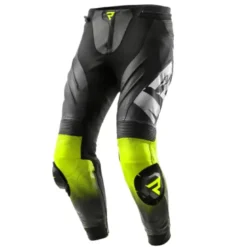 Pantaloni In Pelle Rebelhorn Inferno Nero Giallo Fluo