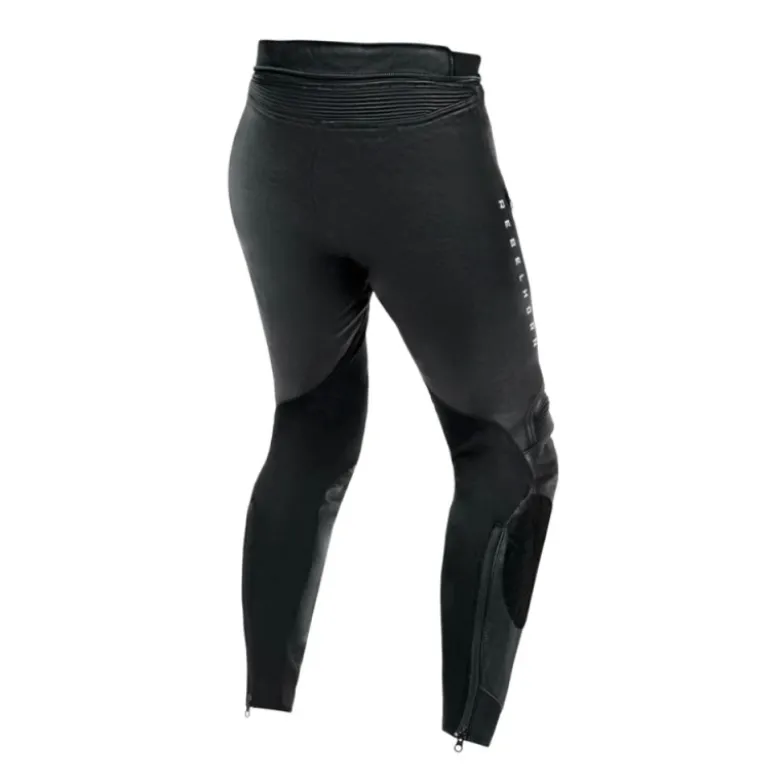 Pantaloni In Pelle Rebelhorn Veloce Nero Bianco
