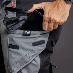 Pantaloni In Tessuto Ls2 Apollo Nero Grigio Scuro