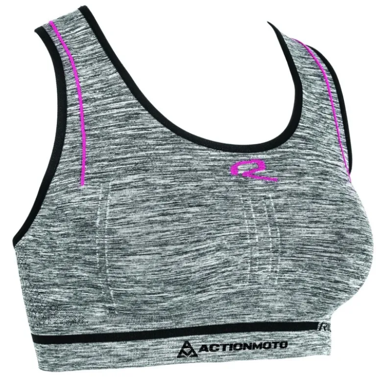Reggiseno Donna Tecnico Riday Ultra Traspirante e Antiodore Grigio Melange Rosa