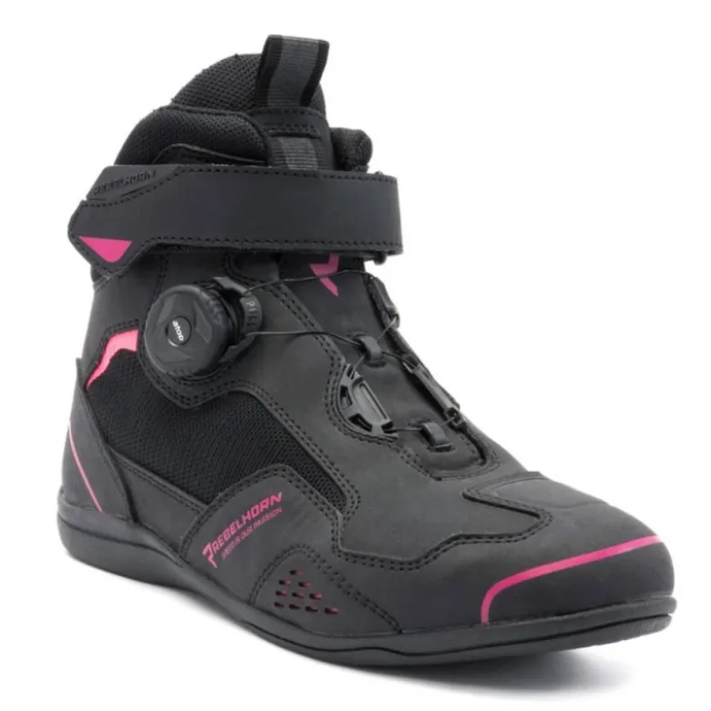 Scarpe Moto Donna Rebelhorn Spark II Nero Rosa