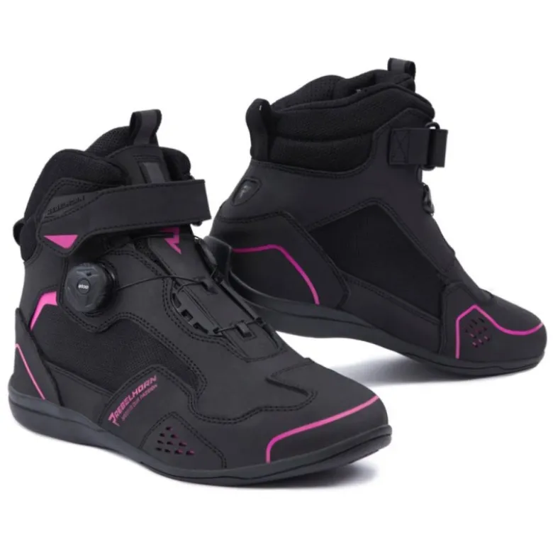 Scarpe Moto Donna Rebelhorn Spark II Nero Rosa