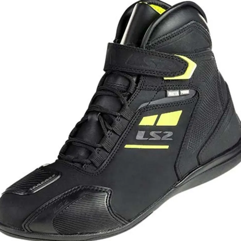 Scarpe Moto Ls2 Garra WP Nero H-V Giallo