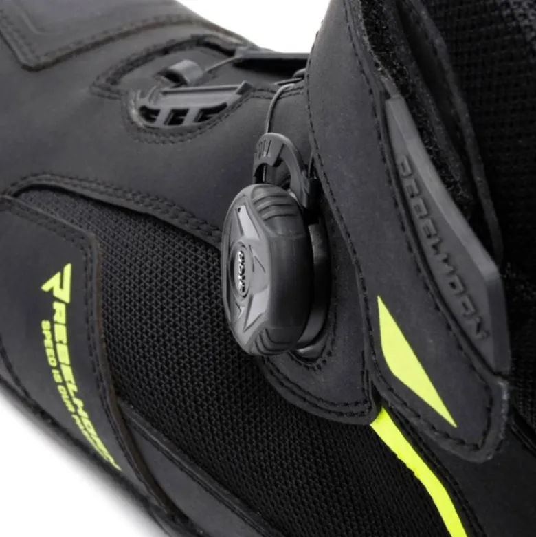 Scarpe Moto Rebelhorn Spark II Nero Giallo Fluo
