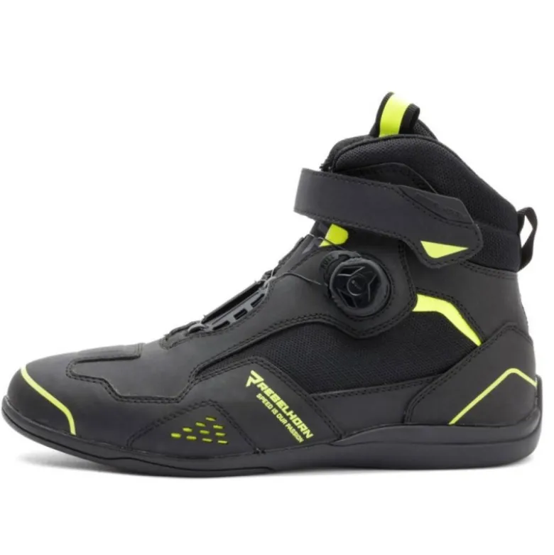 Scarpe Moto Rebelhorn Spark II Nero Giallo Fluo