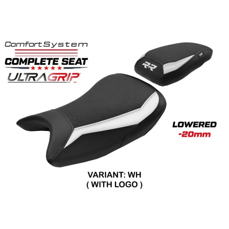 Sella completa compatibile - BMW S 1000 RR 2019-2025 - mod Varel Ultragrip Comfort System - Ribassata