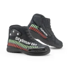Set Racing Bambino Tuta Macna Varshall Nero Bianco, Guanti Macna Street R con Stivale Stylmartin Speed Jr