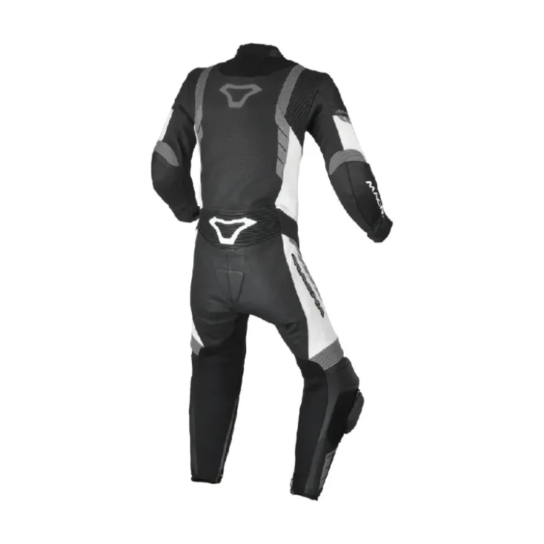Set Racing Bambino Tuta Macna Varshall Nero Bianco, Guanti Macna Street R con Stivale Stylmartin Speed Jr
