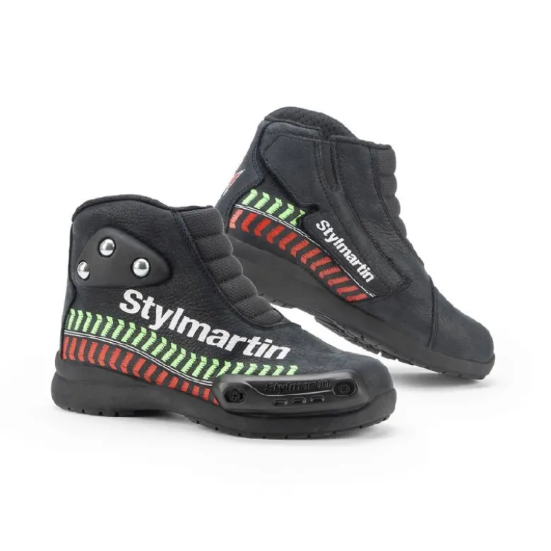 Set Racing Bambino Tuta Macna Varshall Nero Rosso, Guanti Macna Street R con Stivale Stylmartin Speed Jr