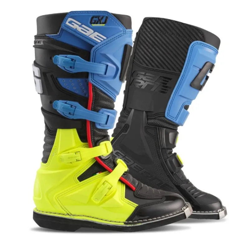 Stivali Moto Bambino Gaerne GXJ Nero Blu Giallo Fluo