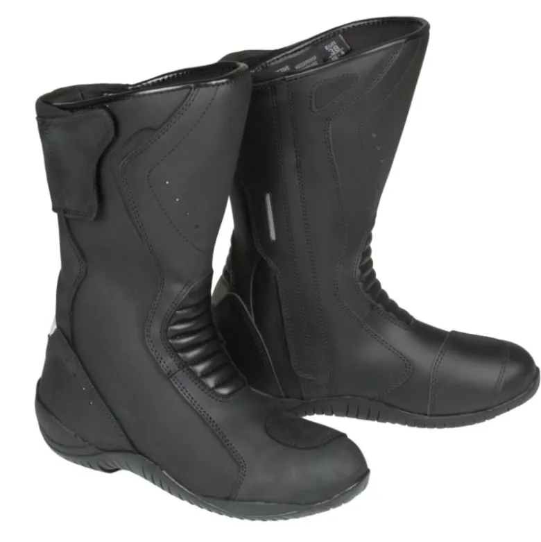 Stivali Moto In Pelle Booster Comfort Donna Nero