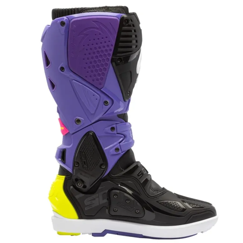 Stivali Moto Sidi Crossfire 3 Srs Viola Giallo Nero