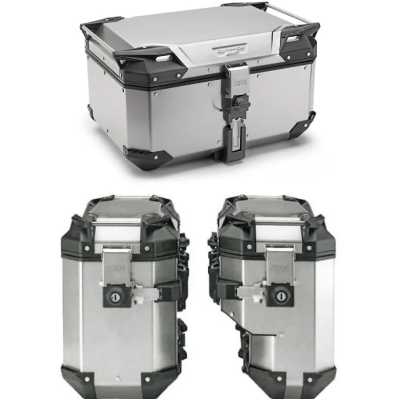 Tris Valigie Givi Trekker Outback Evo OBKE58A con Coppia Valigie Givi OBKE3733APACK2