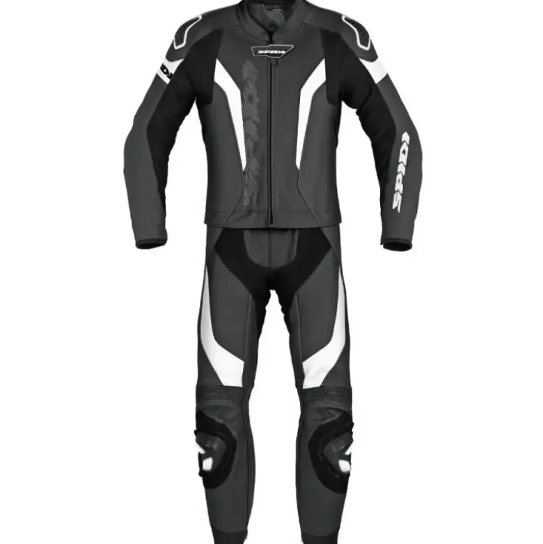 Tuta Divisa In Pelle Spidi Laser Touring Bianco Nero Accorciata - CAMPIONARIO