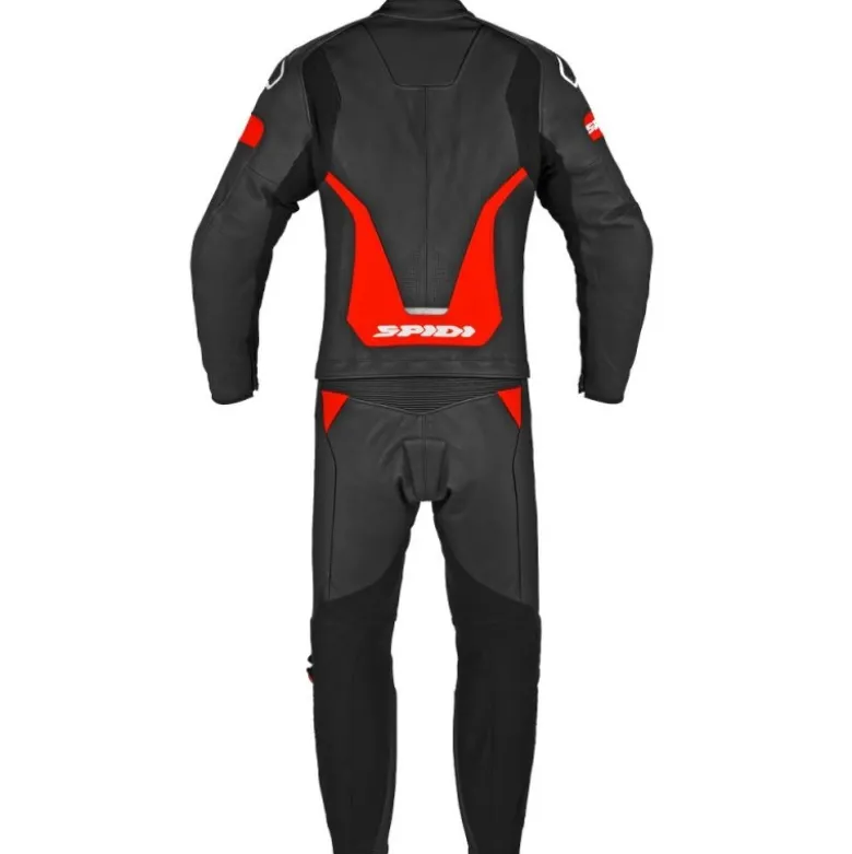 Tuta Divisa In Pelle Spidi Laser Touring Nero Rosso