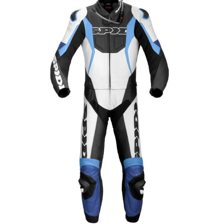 Tuta Divisa In Pelle Spidi Sport Warrior Touring Bianco Blu