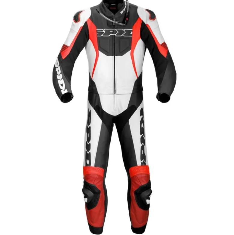 Tuta Divisa In Pelle Spidi Sport Warrior Touring Nero Rosso