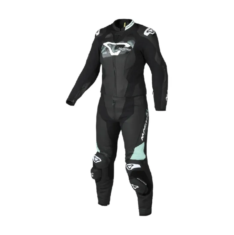 Tuta Divisibile Donna In Pelle Macna Blitz 2pc Verde Bianco