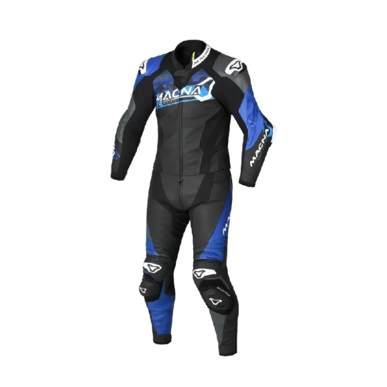 Tuta Divisibile In Pelle Macna Blitz 2pc Nero Blu
