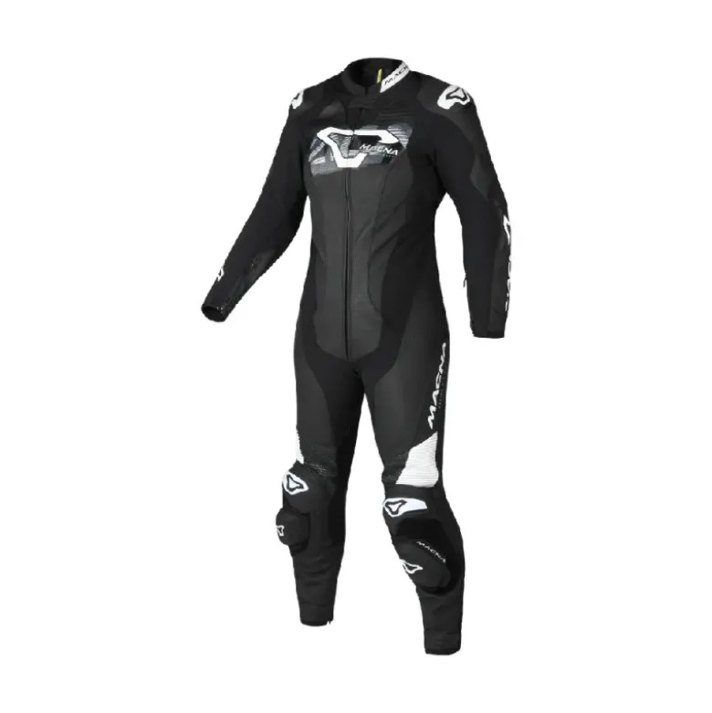 Tuta Intera Donna In Pelle Macna Blitz 1pc Nero Bianco