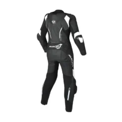 Tuta Intera Donna In Pelle Macna Blitz 1pc Nero Bianco