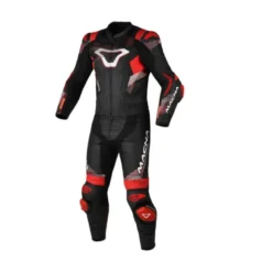 Tuta Intera In Pelle Macna Armadyl Nero Rosso