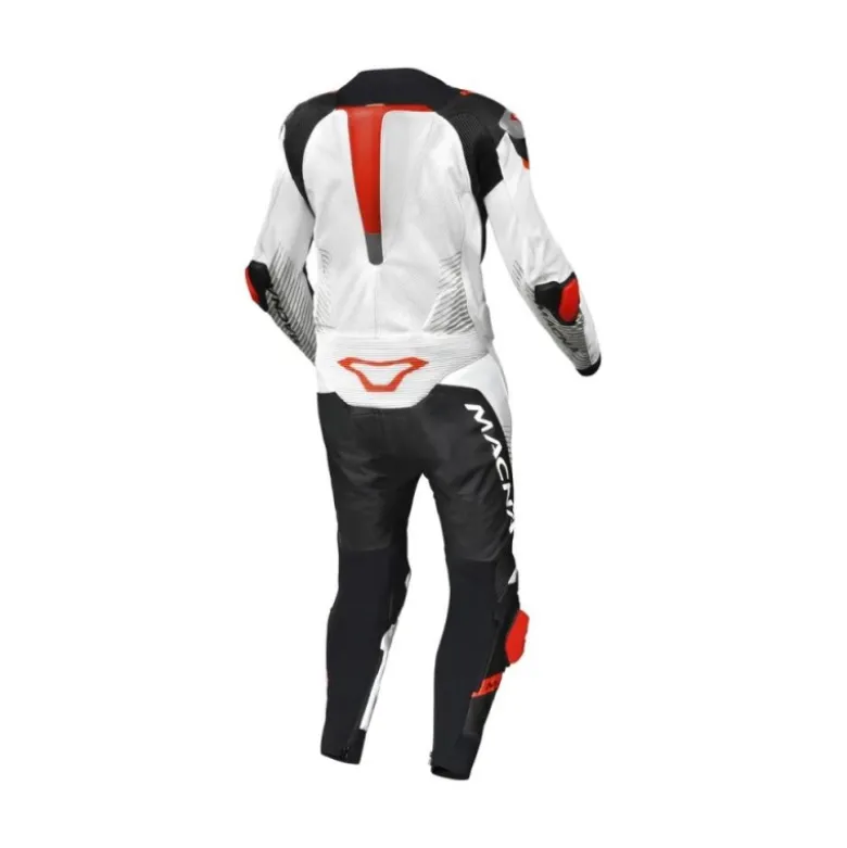 Tuta Intera In Pelle Macna Tronniq Bianco Rosso