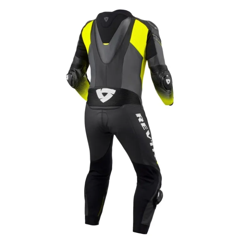Tuta Intera In Pelle Revit Control Nero Giallo Neon