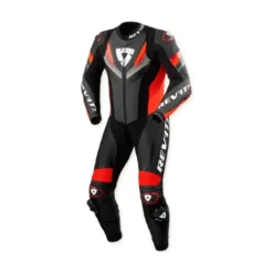 Tuta Intera In Pelle Revit Quantum 3 Antracite Neon Rosso